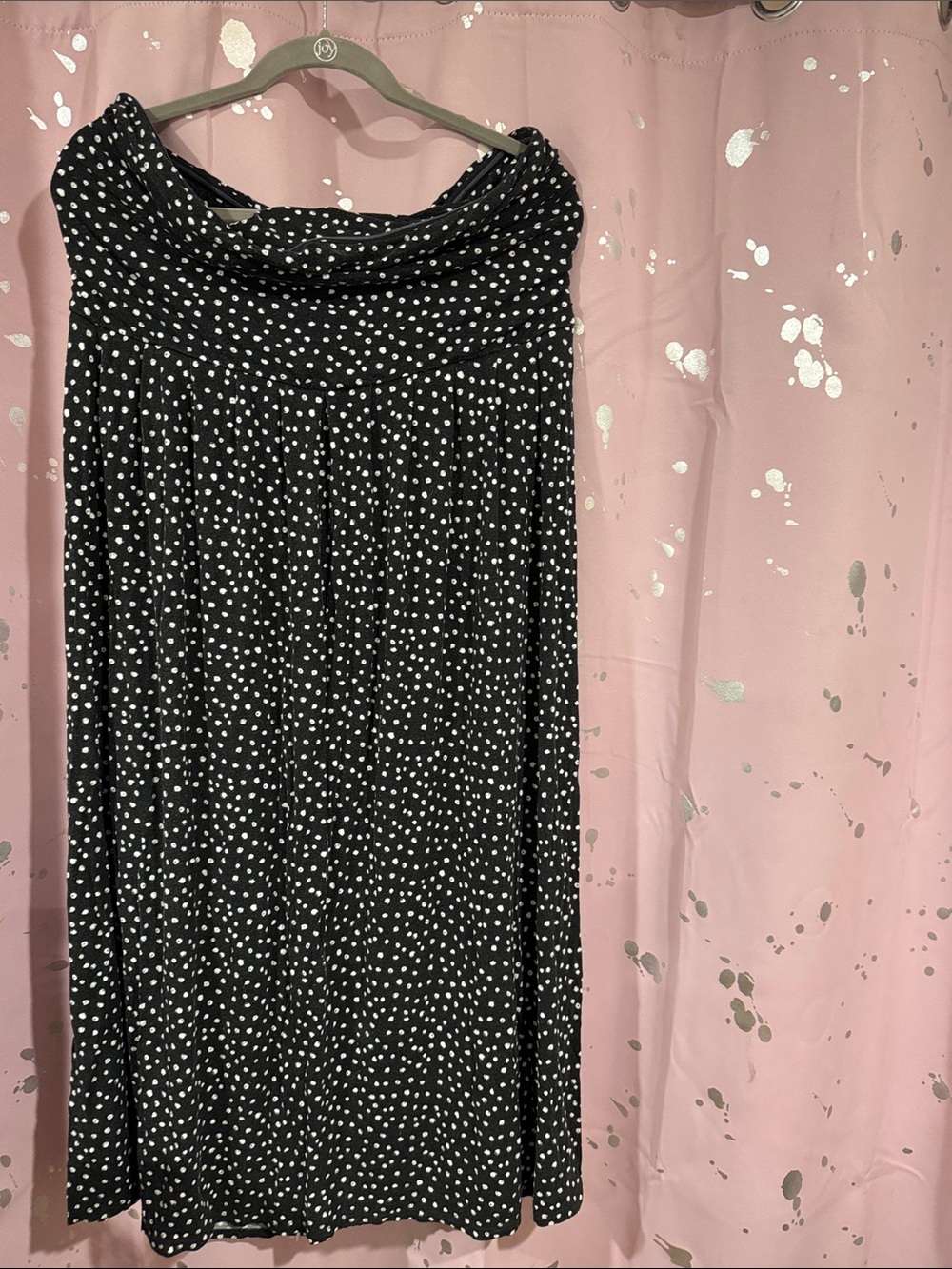 Black Polka Dot Maxi Skirt - Women's